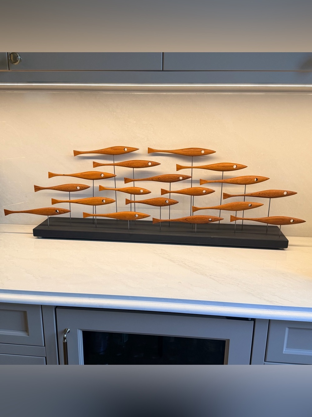 Extraordinary Rare Tyler Fritz Sculpture - 18 Fish